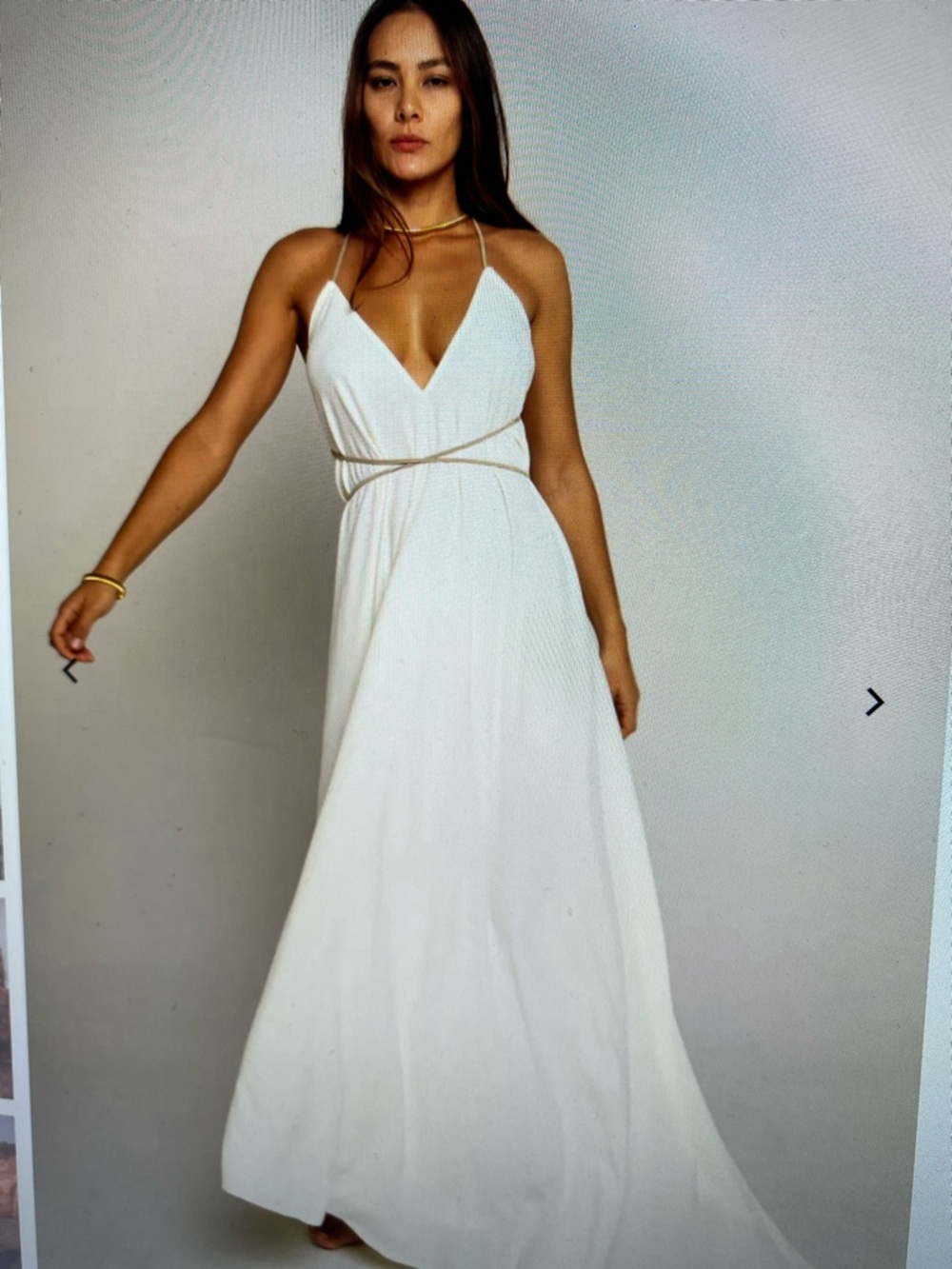 La Bikineria Mara  Backless Sage  Maxi Halter Dress One Size OS